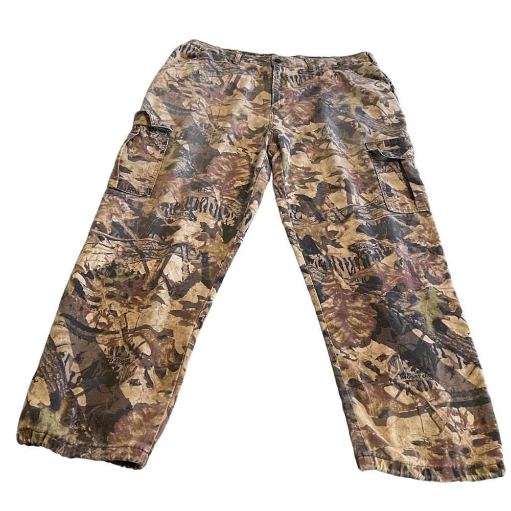 Vintage Jerzees Outdoors Cargo Pants‎ Men XL Camouflage Mossy Oak Hunting Casual